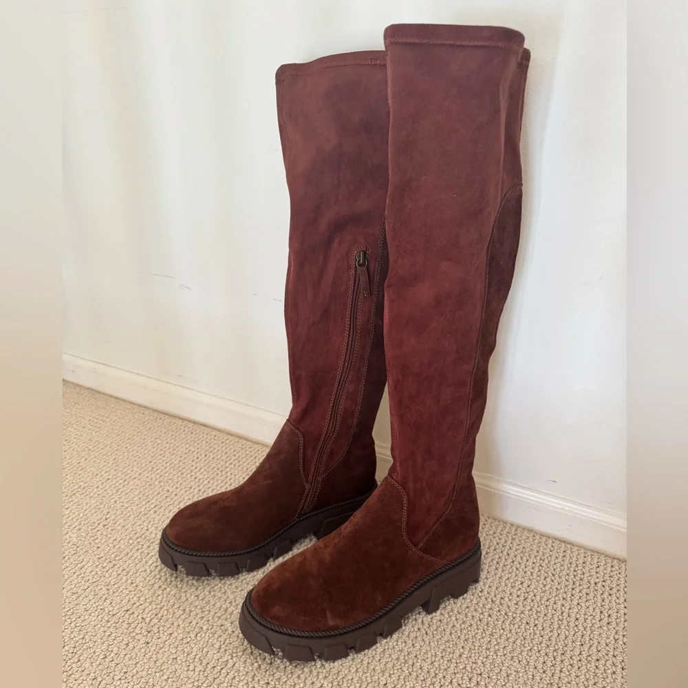 Kelsi Dagger Brooklyn Logan Over the Knee Chocolate Boot - Size 9 - NEW W/O BOX